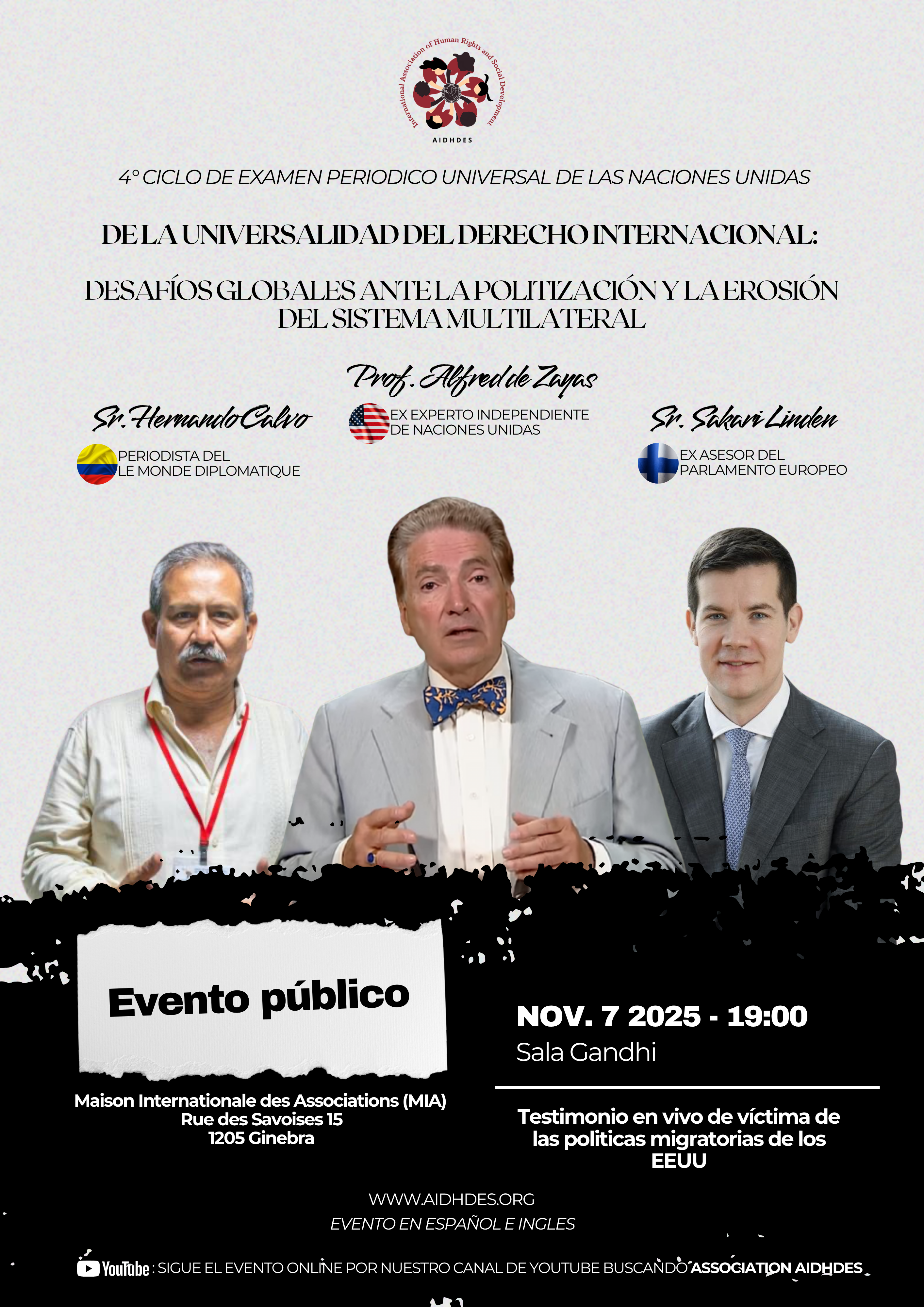 De la Universalidad del Derecho Internacional: AIDHDES llama a preservar el multilateralismo frente a la politización global